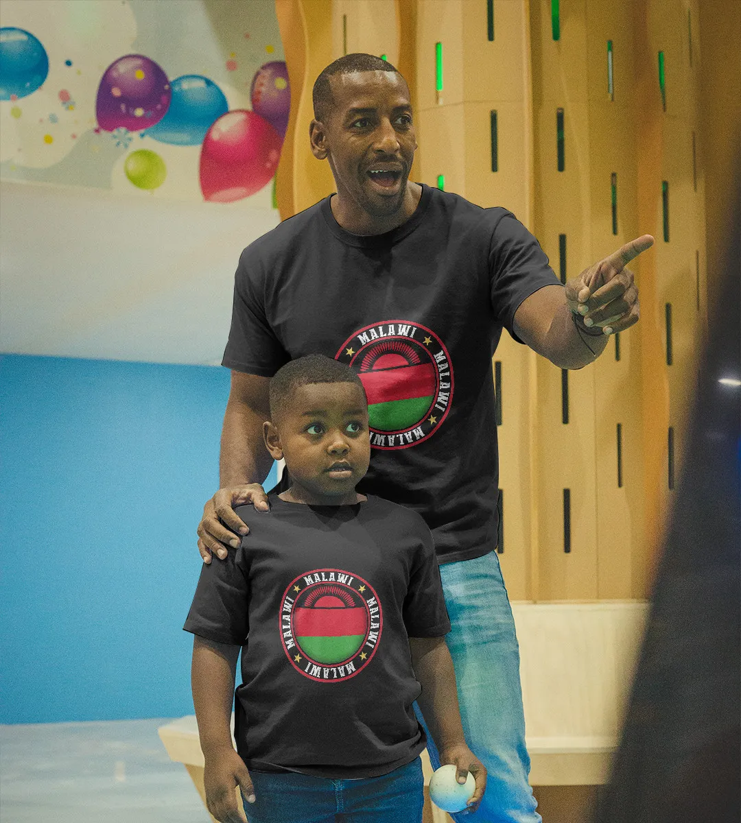 1sttheworld T-Shirt - Flag Of Malawi T-Shirt Black A35