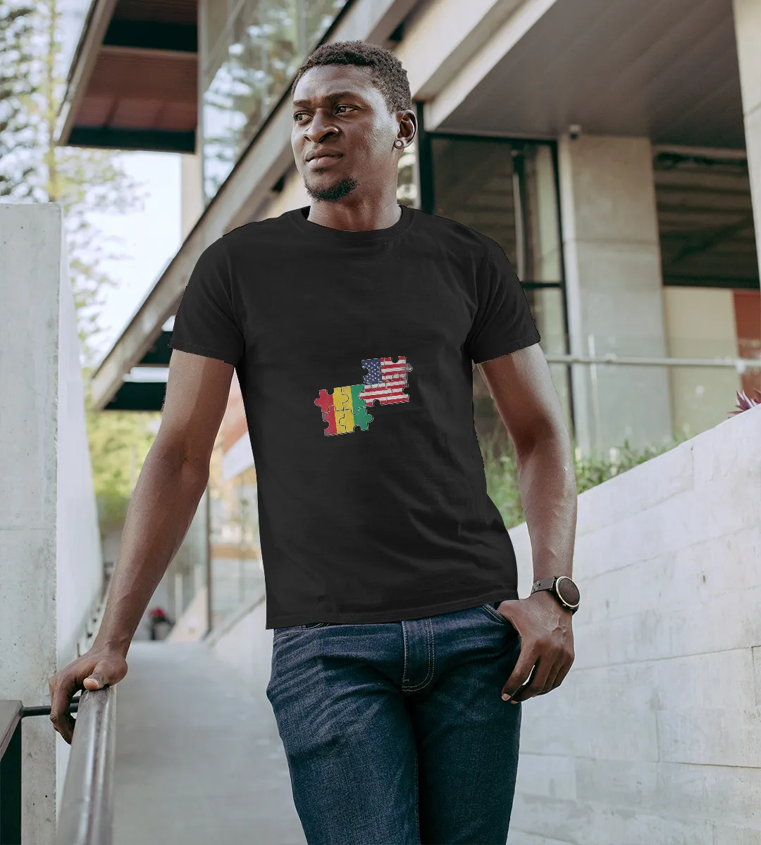 1sttheworld T-Shirt - Guinea USA Flag T-Shirt Black A35
