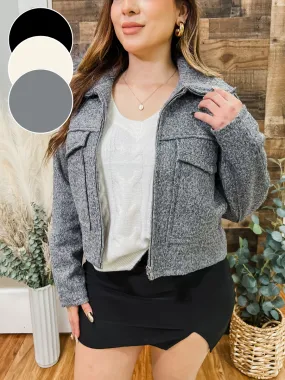 Becca Square Pocket Cropped Collar Jacket