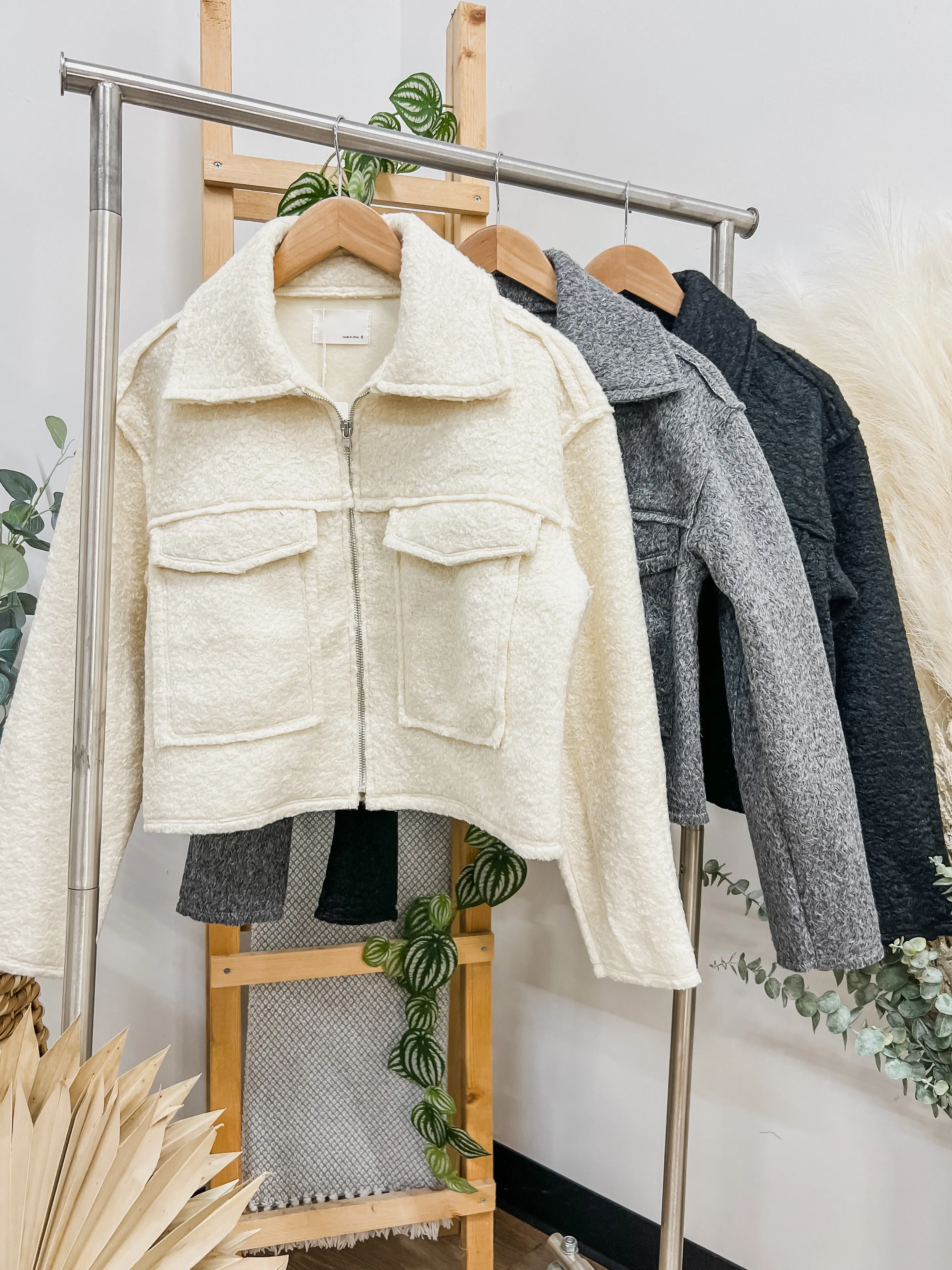 Becca Square Pocket Cropped Collar Jacket
