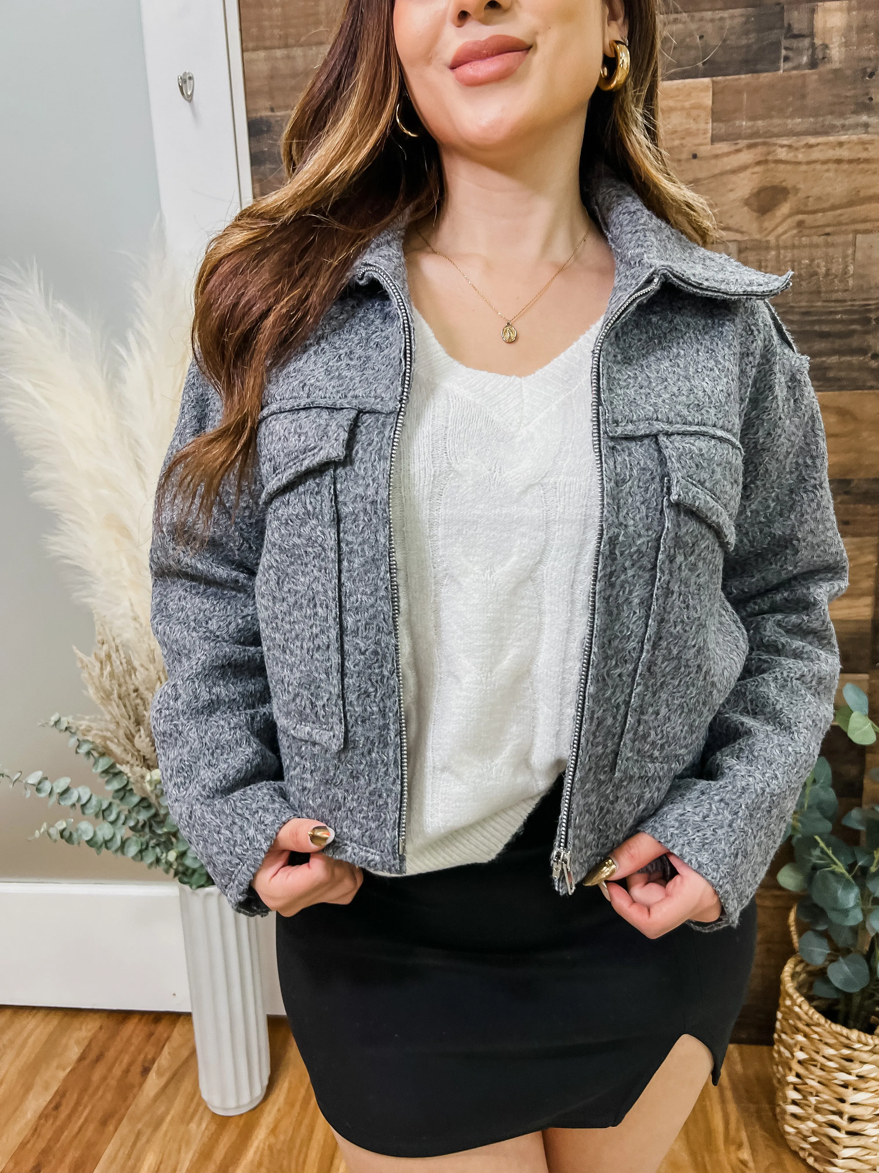 Becca Square Pocket Cropped Collar Jacket