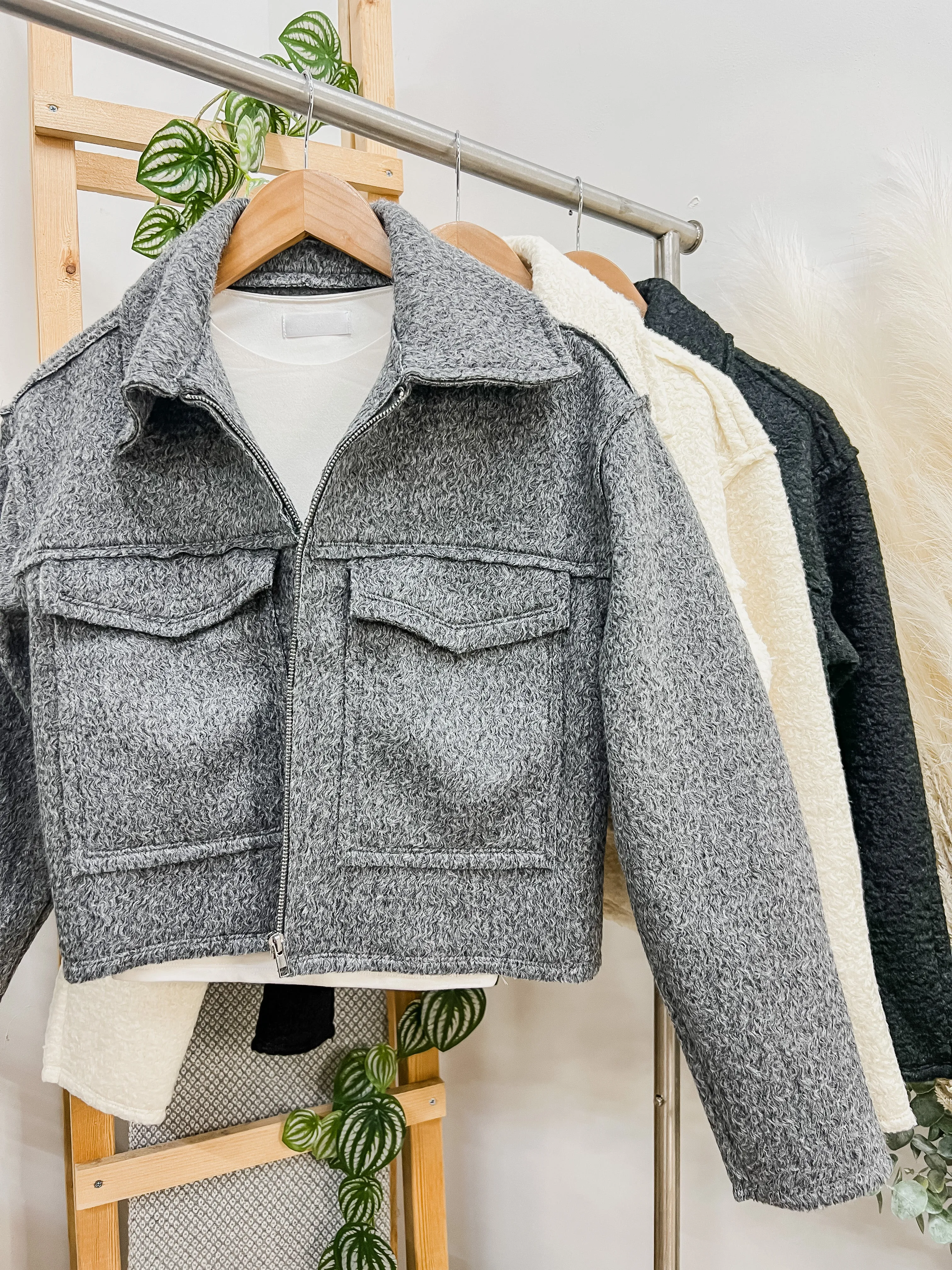 Becca Square Pocket Cropped Collar Jacket