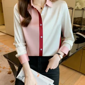 deanwangkt elegant satin shirts Fashion ladies shirts Women's Blouses Spring Autumn Long Sleeve Shirts Tops Blusas Mujer