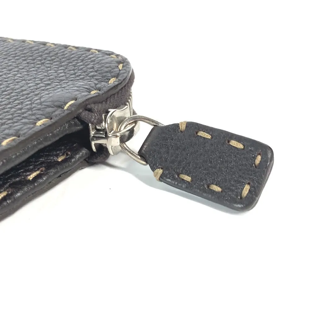 FENDI Clutch bag leather Dark brown bag pouch Celeria mens Used