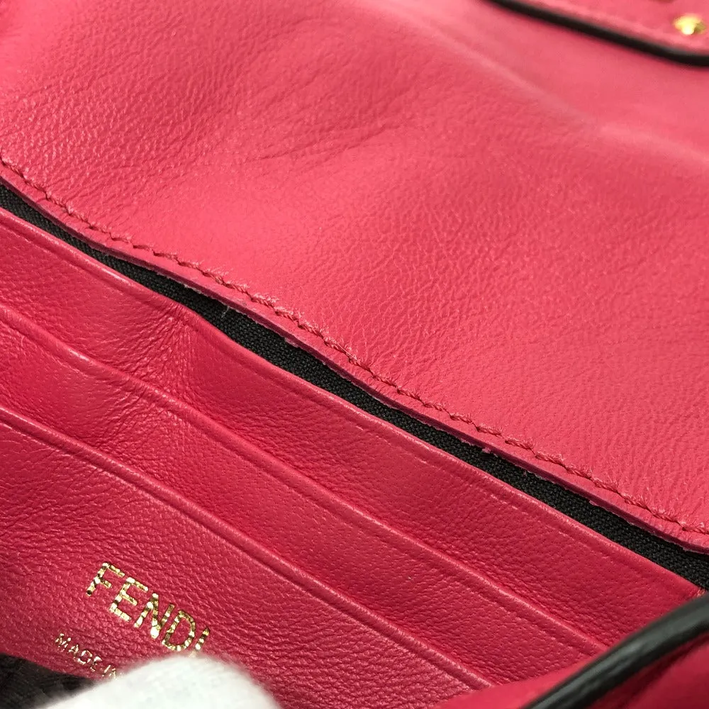 FENDI Shoulder Bag 8BS017 lambskin pink FF baguette small Women Used