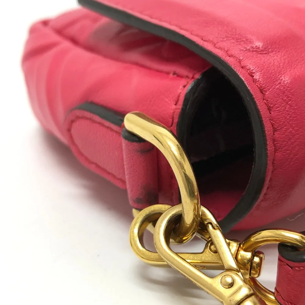 FENDI Shoulder Bag 8BS017 lambskin pink FF baguette small Women Used