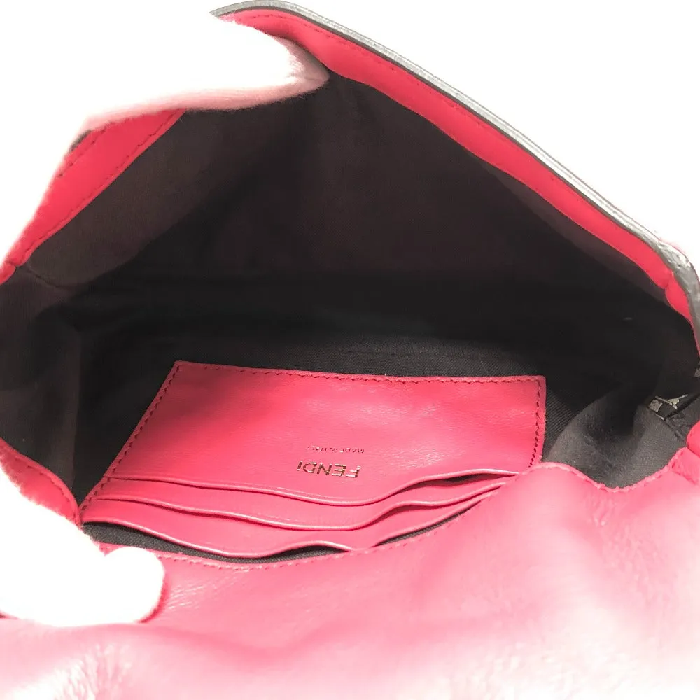 FENDI Shoulder Bag 8BS017 lambskin pink FF baguette small Women Used