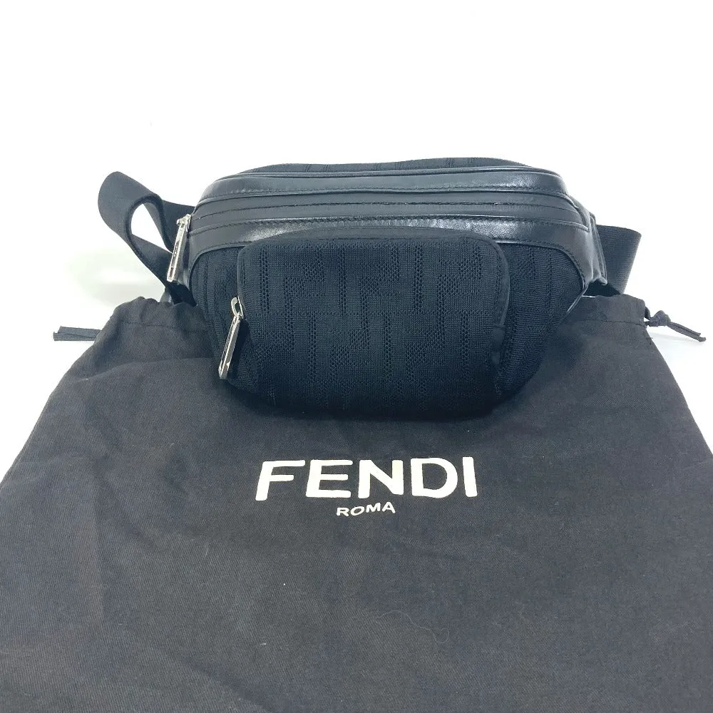 FENDI Sling bag 7VA483 polyamide/leather black Crossbody Shoulder Bag Zucca mesh mens Used