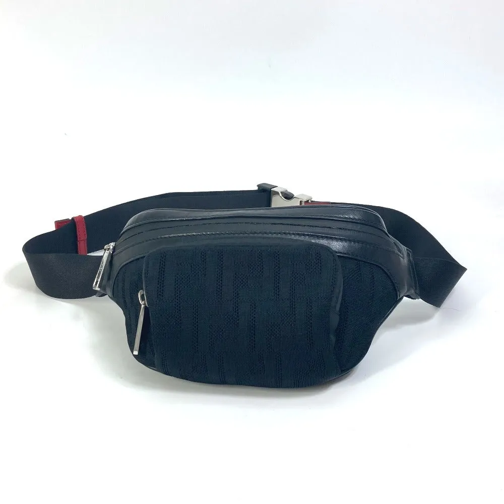 FENDI Sling bag 7VA483 polyamide/leather black Crossbody Shoulder Bag Zucca mesh mens Used
