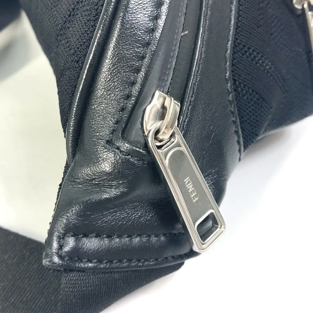 FENDI Sling bag 7VA483 polyamide/leather black Crossbody Shoulder Bag Zucca mesh mens Used