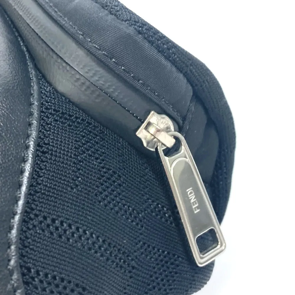 FENDI Sling bag 7VA483 polyamide/leather black Crossbody Shoulder Bag Zucca mesh mens Used