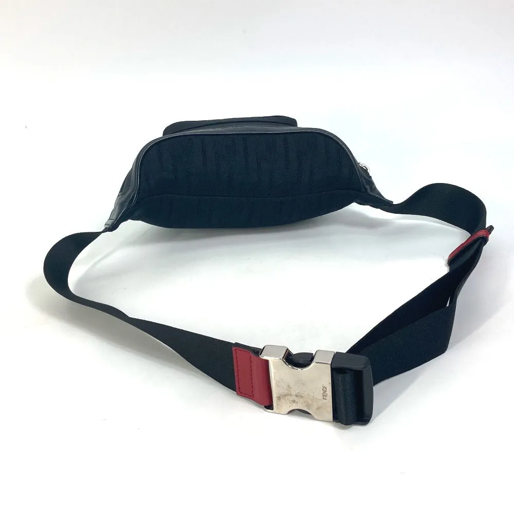 FENDI Sling bag 7VA483 polyamide/leather black Crossbody Shoulder Bag Zucca mesh mens Used