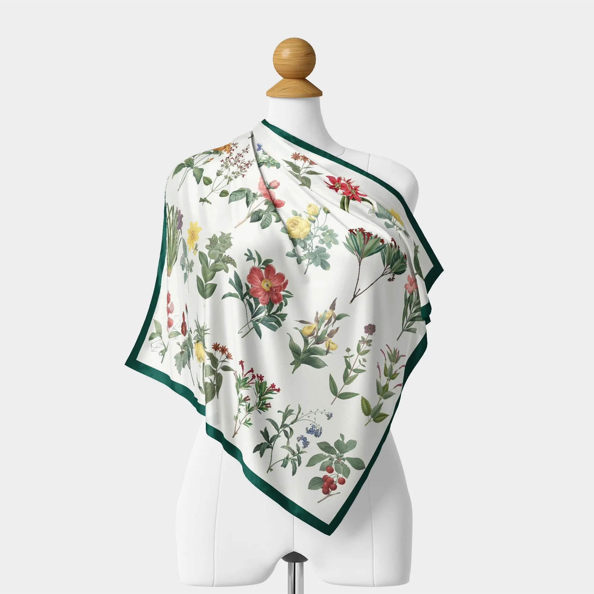 Flower Illustration Square Scarf