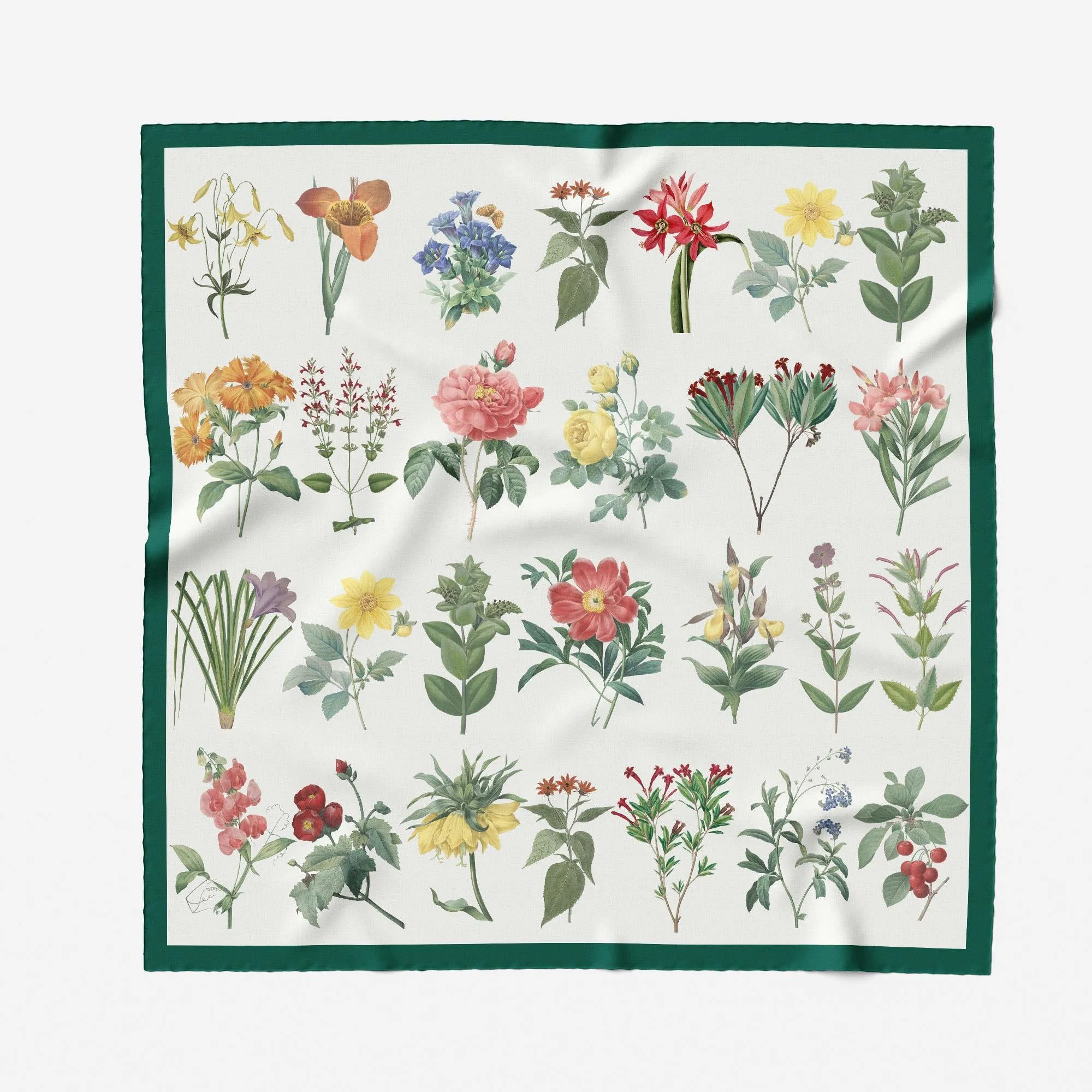 Flower Illustration Square Scarf