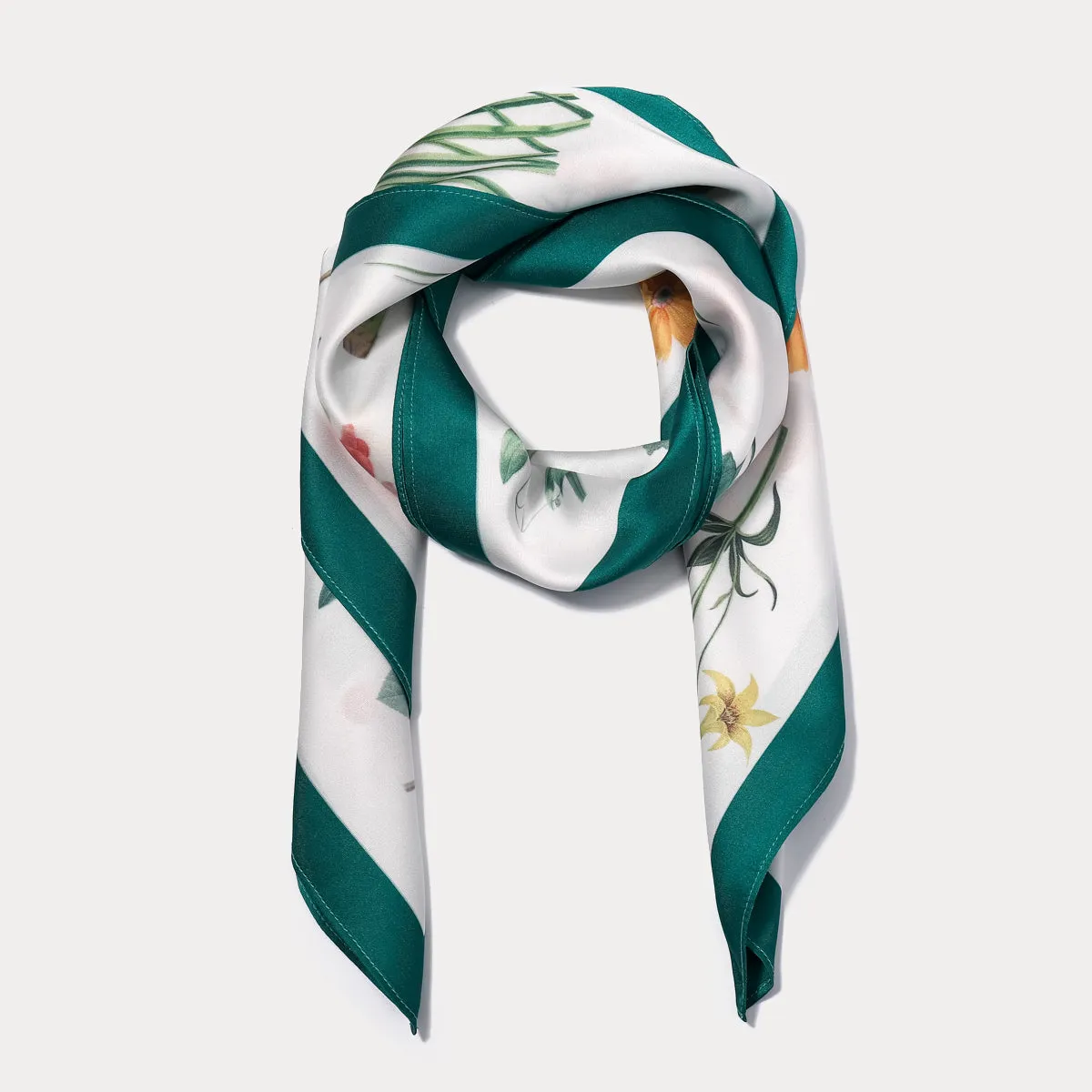 Flower Illustration Square Scarf