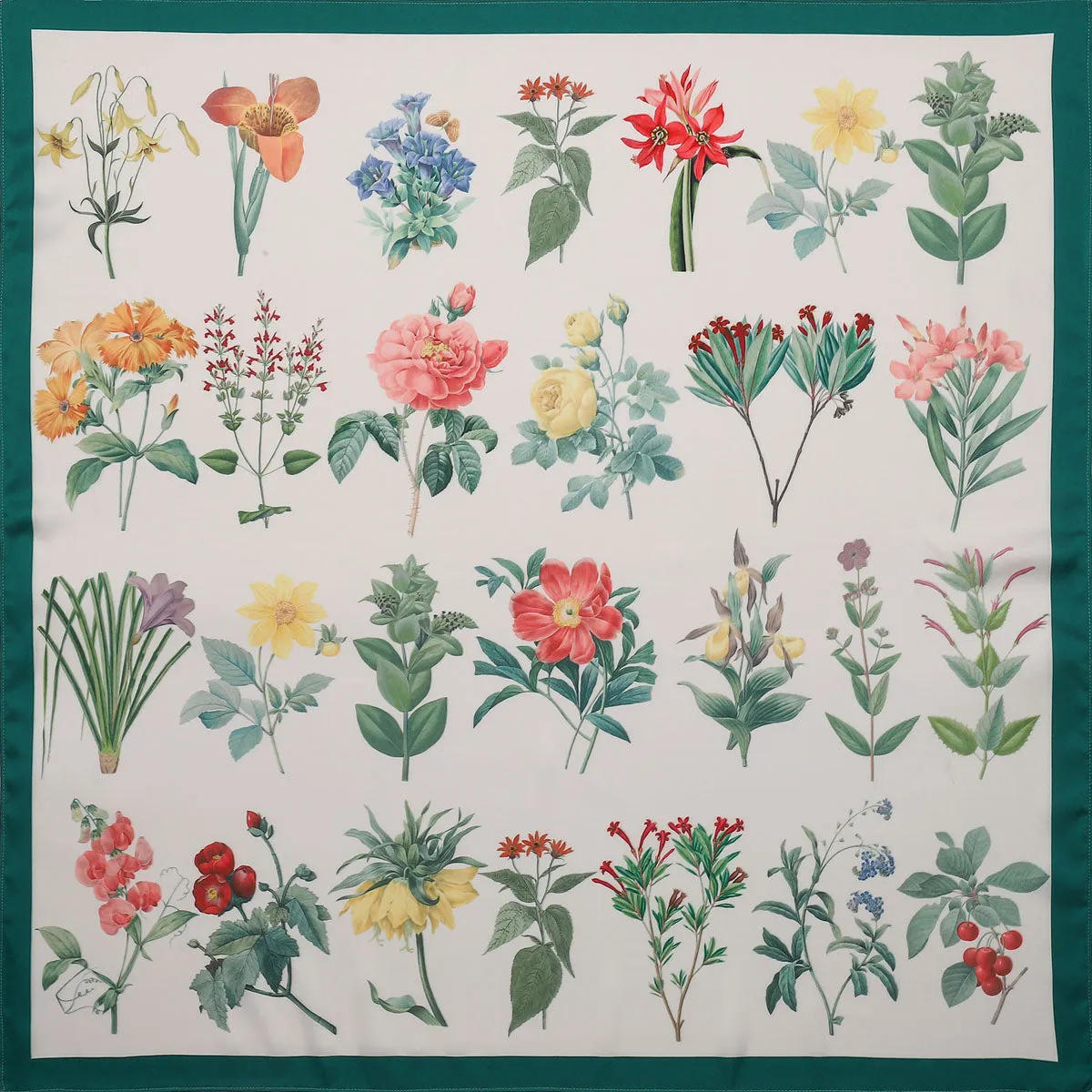 Flower Illustration Square Scarf