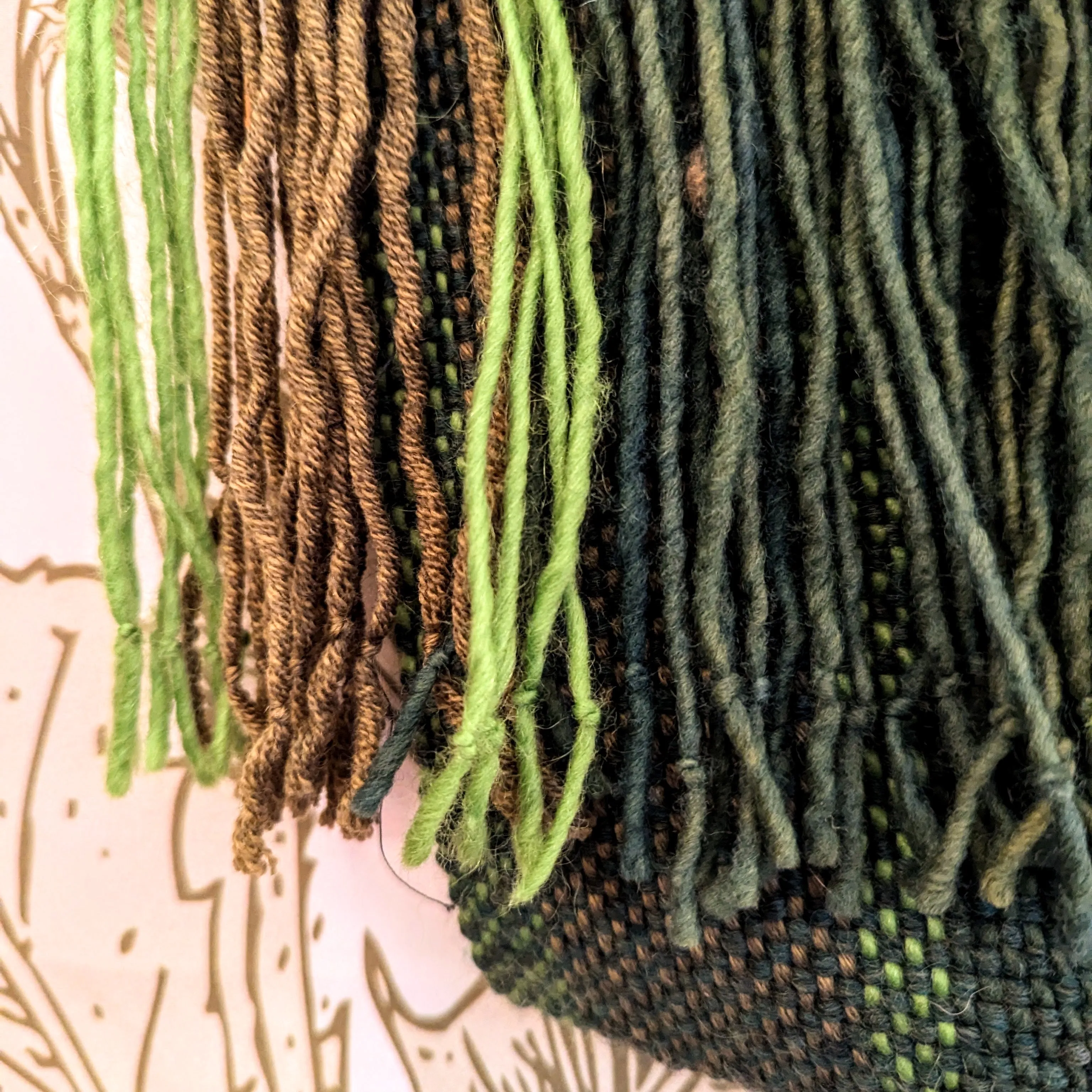 Hemlock Forest Green Handwoven Merino Blend Scarf