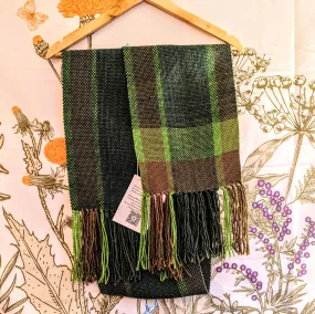 Hemlock Forest Green Handwoven Merino Blend Scarf