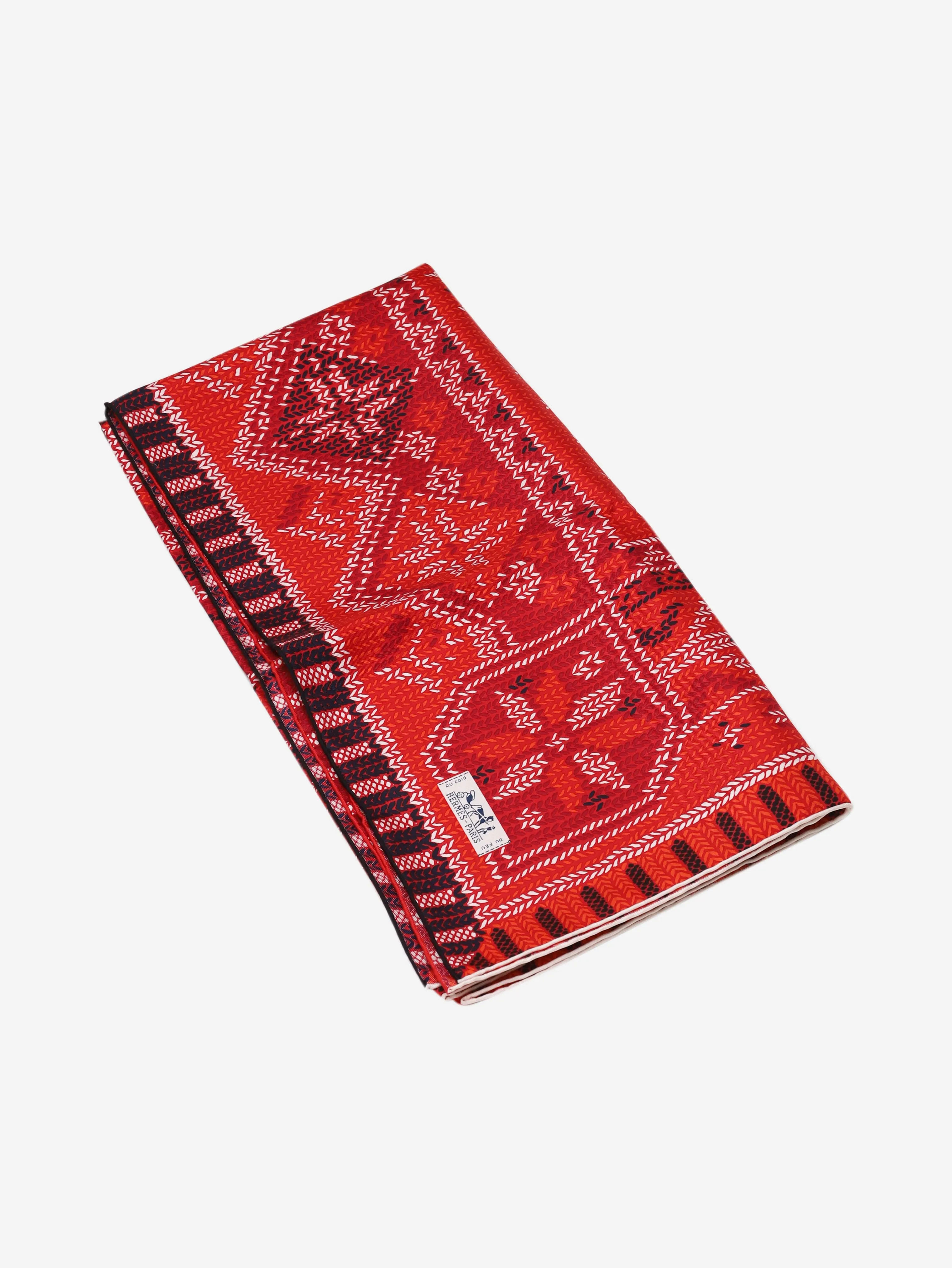 Red silk printed scarf