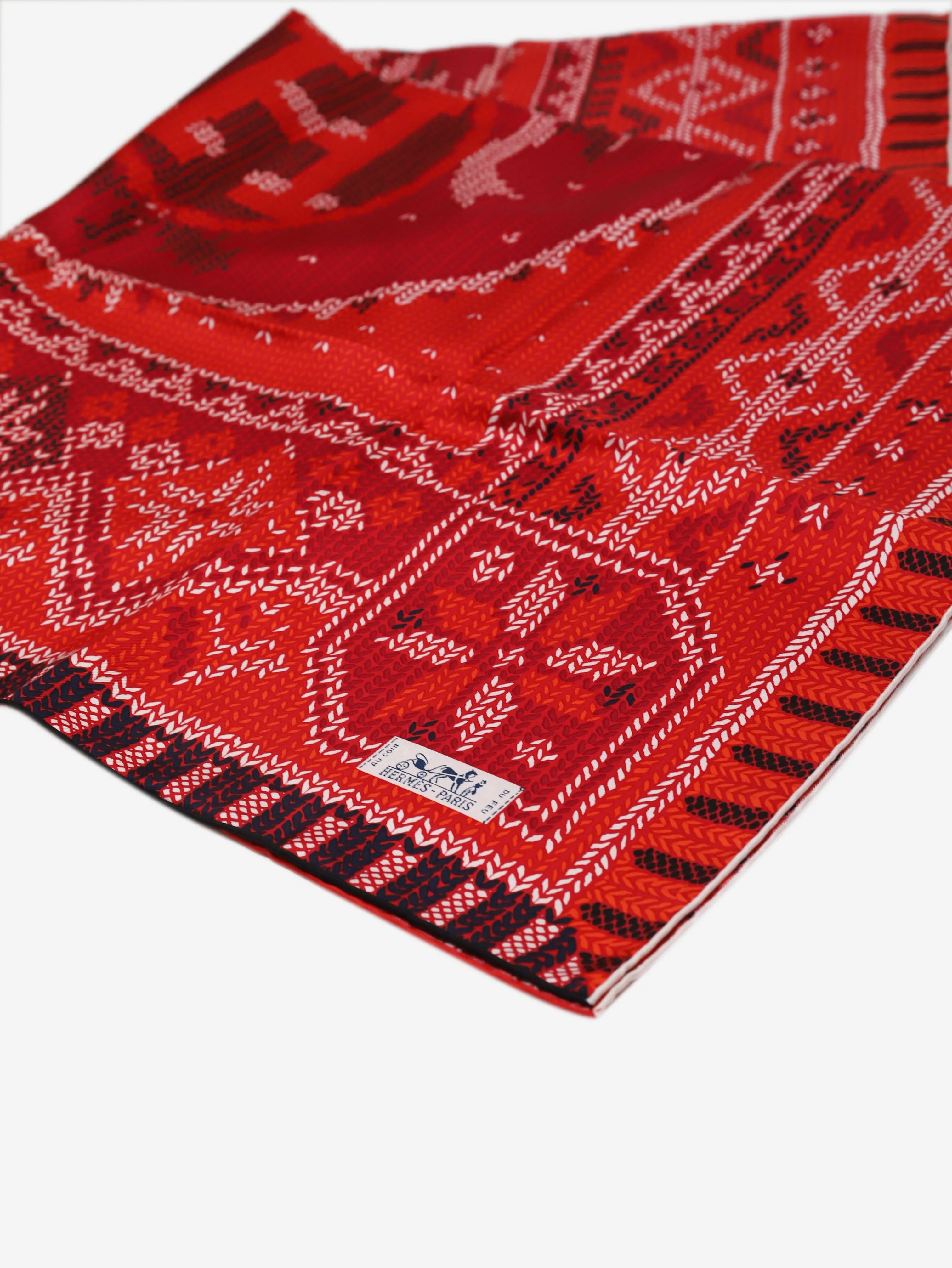 Red silk printed scarf