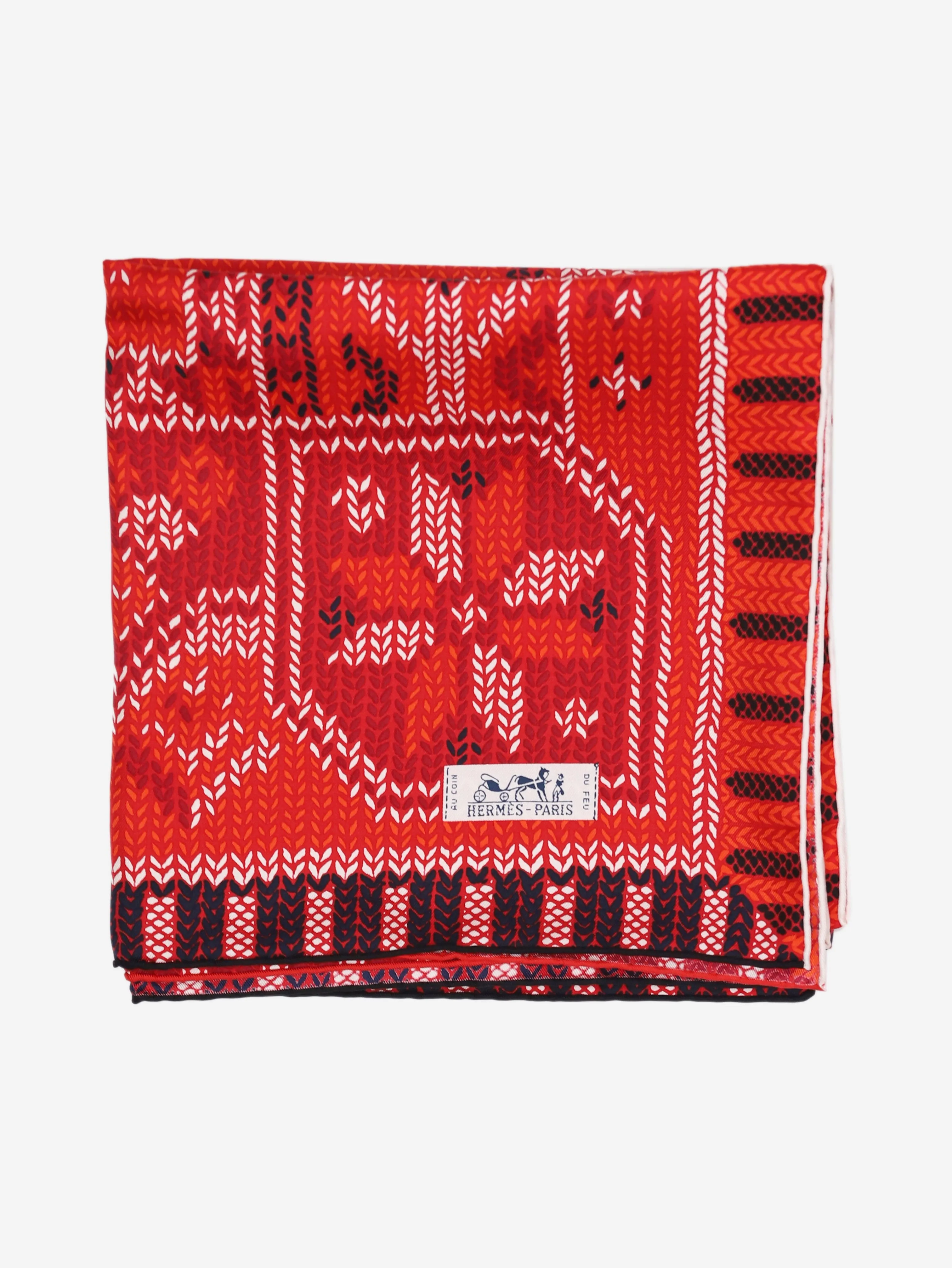 Red silk printed scarf
